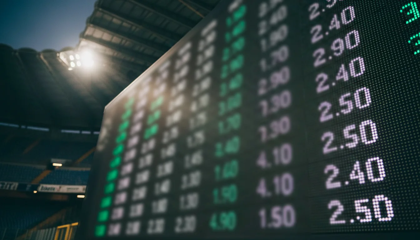 Tabellone quote scommesse durante una partita di Serie A